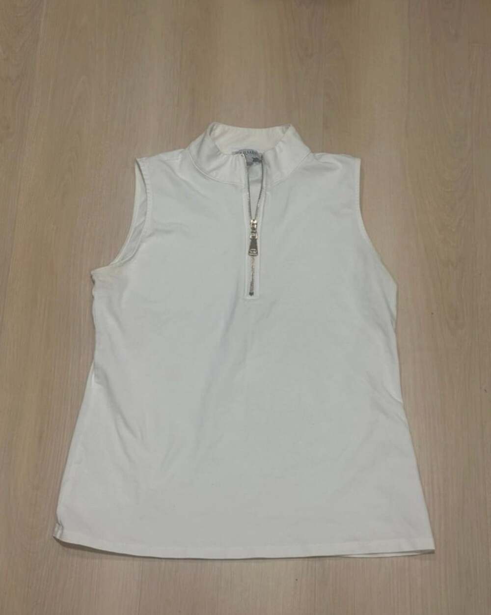 Carmen Sleeveless Quarter Zip Top Size S White